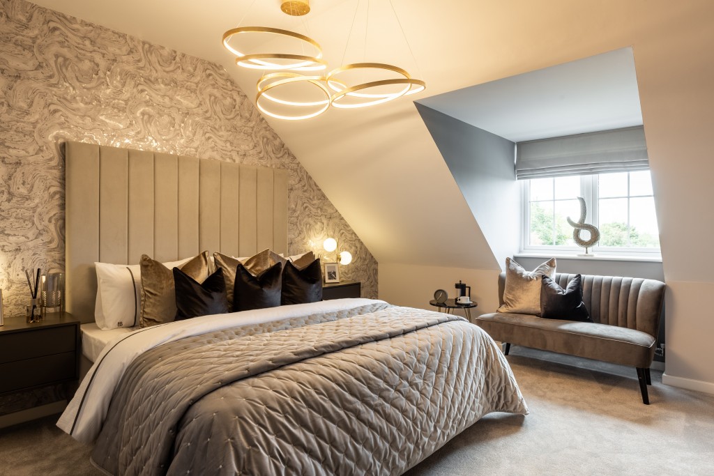 Boutique Hotel style chic in the Bamburgh master bedroom
